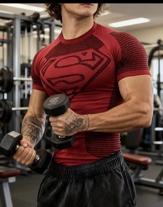 YOUNGLA superman compression shirt